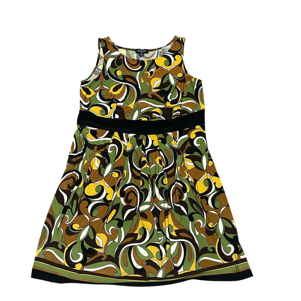 Y2K Abstract Swirl Dress Multicolored Womens 20 Pucci Inspired Retro Mod Boho
